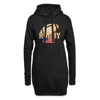 Rugby USA Vintage Crest - Sweat-shirt à capuche long Femme - noir - Devant