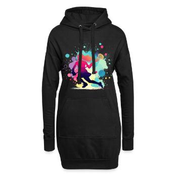 Lacrosse, Joueuse de crosse Femme, Graphique Lacrosse - Sweat-shirt à capuche long Femme - noir - Devant