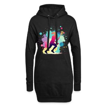 Lacrosse, Joueuse de crosse Femme, Graphique Lacrosse - Sweat-shirt à capuche long Femme - noir - Devant