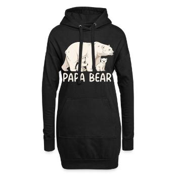 Papa Ours - Sweat-shirt à capuche long Femme - noir - Devant