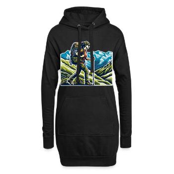Randonnée pour randonneurs - Sweat-shirt à capuche long Femme - noir - Devant