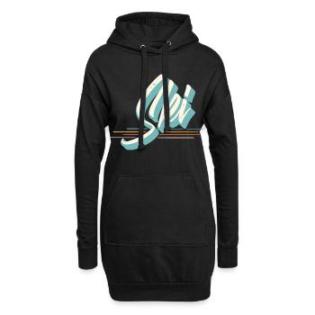 Ski - Hoodie-Kleid - Schwarz - Vorne