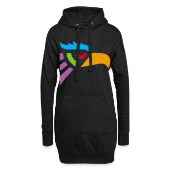 Stammesadlerkopf - Hoodie-Kleid - Schwarz - Vorne
