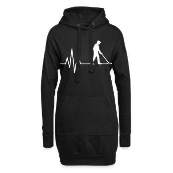 Herzschlag-Metall-Erkennung Schatzjäger-Leidenschaft - Hoodie-Kleid - Schwarz - Vorne
