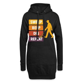 Bip de balayage Creusement répété Détection de métaux - Sweat-shirt à capuche long Femme - noir - Devant