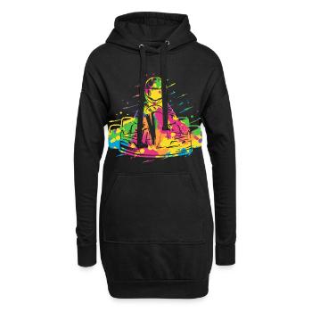 Karting Karting Sport Automobile Go-kart coloré - Sweat-shirt à capuche long Femme - noir - Devant