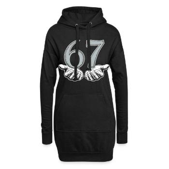 Lustiges 67 Meme Hände Gen Alpha Humor - Hoodie-Kleid - Schwarz - Vorne