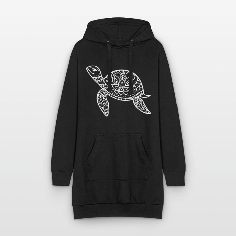 Boho turtle with pattern shell Hoodie Dress