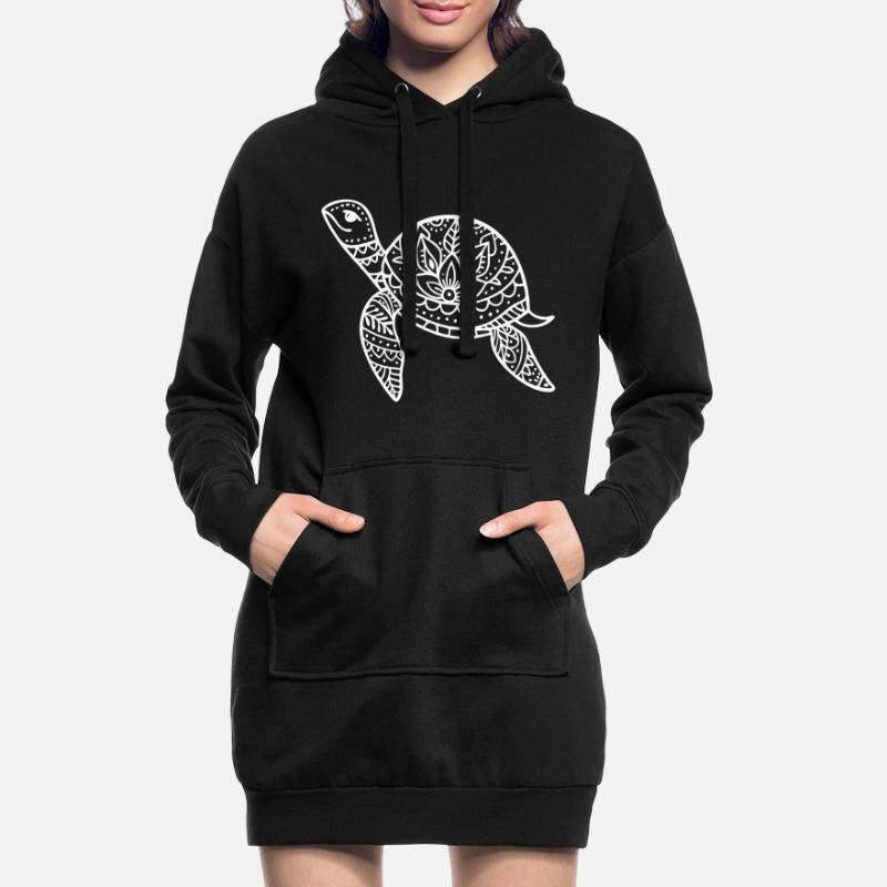 Boho turtle with pattern shell Hoodie Dress