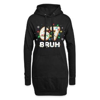 Bruh 67 Christmas Meme Sechs Sieben Lustig Geschen - Hoodie-Kleid - Schwarz - Vorne