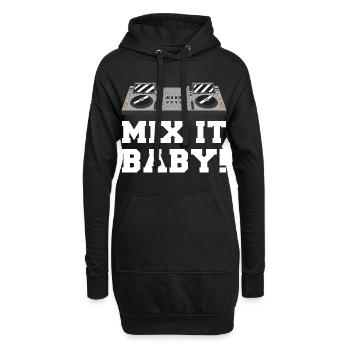 Motif Mix It Baby DJ sur les vêtements - Sweat-shirt à capuche long Femme - noir - Devant