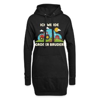 Je vais faire la ferme de tracteurs Big Brother mignonne - Sweat-shirt à capuche long Femme - noir - Devant