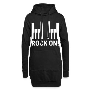 Rock sur les touches de piano - Sweat-shirt à capuche long Femme - noir - Devant