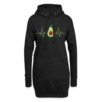 Conception du battement de cœur en avocat - Sweat-shirt à capuche long Femme - noir - Devant