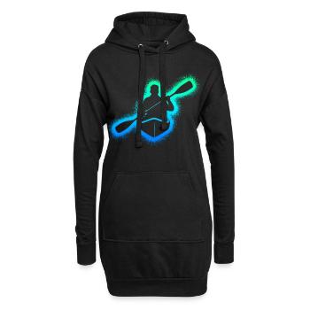 Kanu Paddelboot Kinder Herren Jungen Kajak - Hoodie-Kleid - Schwarz - Vorne