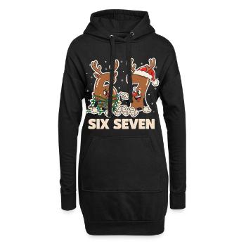 67 Six Seven 6-7 Frohe Weihnachten Santa Lustig - Hoodie-Kleid - Schwarz - Vorne