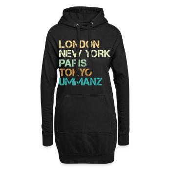 Vacances en mer Baltique LONDRES NEW YORK PARIS TOKYO Drôle - Sweat-shirt à capuche long Femme - noir - Devant