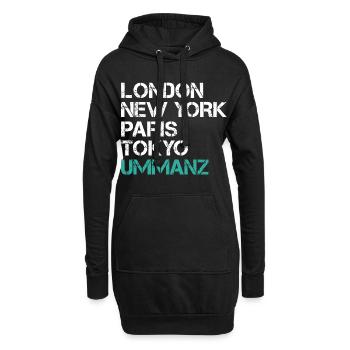 Vacances en mer Baltique LONDRES NEW YORK PARIS TOKYO Drôle - Sweat-shirt à capuche long Femme - noir - Devant