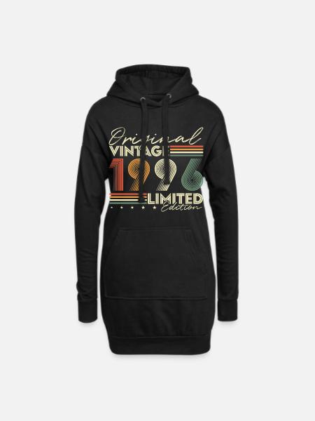 Original 1996 Jahrgang Vintage Geburtstag Retro - Hoodie-Kleid - Schwarz