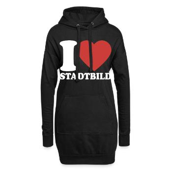 I Love Stadtbild - für Vielfalt und Toleranz - Hoodie-Kleid - Schwarz - Vorne
