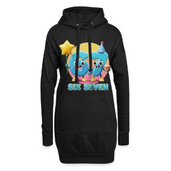 Six Sept 6-7 67 Cadeau mignon drôle - Sweat-shirt à capuche long Femme - noir - Devant