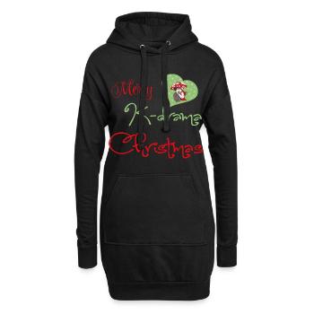 K-Drama Christmas Romance de Noël - Sweat-shirt à capuche long Femme - noir - Devant