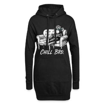 Chill Bro Affe mit Sonnenbrille Gamer Lustig Gesch - Hoodie-Kleid - Schwarz - Vorne