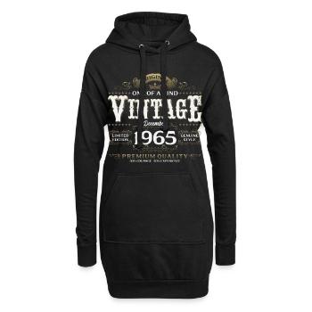 60e anniversaire Millésime décembre 1965 - Sweat-shirt à capuche long Femme - noir - Devant