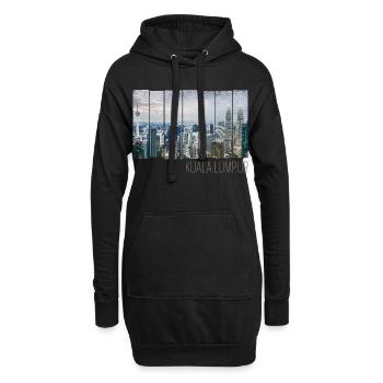 Kuala Lumpur City Malaysia Skyline Souvenir - Hoodie-Kleid - Schwarz - Vorne