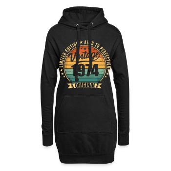 Vintage 1974 Anniversary Limited Edition 1974 - Hoodie-Kleid - Schwarz - Vorne