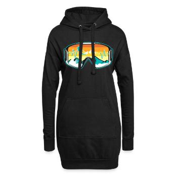 Skifahrer Brille - Hoodie-Kleid - Schwarz - Vorne