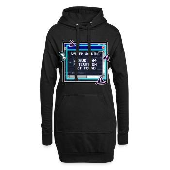Erreur 404 : Bug de motivation - Sweat-shirt à capuche long Femme - noir - Devant