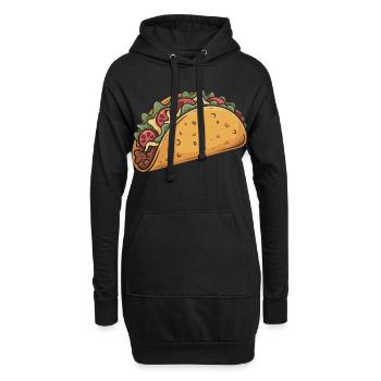 Cartoon Taco Fiesta - Hoodie-Kleid - Schwarz - Vorne