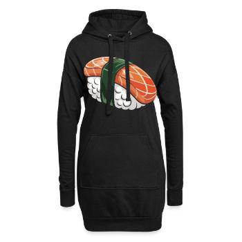 Nigiri Sushi mit Grüner Band - Hoodie-Kleid - Schwarz - Vorne
