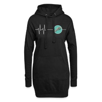 Lamantin de Dugong dans le cercle du battement de cœur - Sweat-shirt à capuche long Femme - noir - Devant