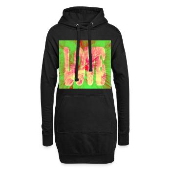 Love Neon Tie Dye - Hoodie-Kleid - Schwarz - Vorne