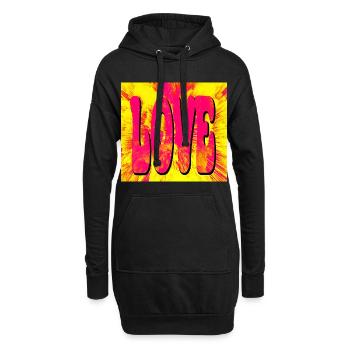 Love Pop Art Explosion - Sweat-shirt à capuche long Femme - noir - Devant