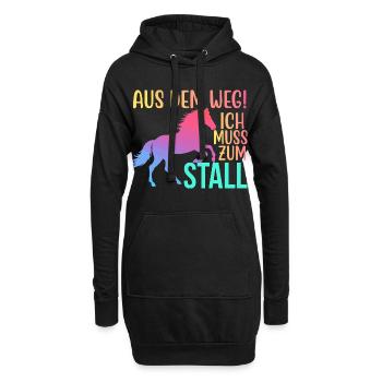 Écartez-vous, je dois aller à l’écurie - Sweat-shirt à capuche long Femme - noir - Devant