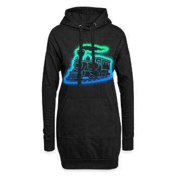Locomotive à vapeur Trains miniatures Hommes Boys Railway - Sweat-shirt à capuche long Femme - noir - Devant