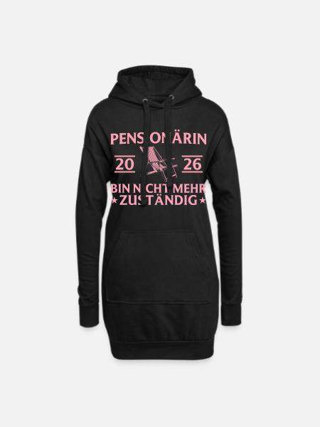 Pensionärin 2026 Liegestuhl - Nicht mehr zuständig - Hoodie-Kleid - Schwarz