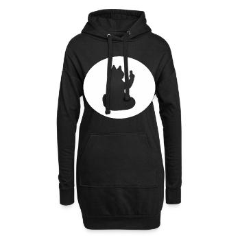 Katze Katzen Cat Kätzchen Mieze Mittelfinger - Hoodie-Kleid - Schwarz - Vorne