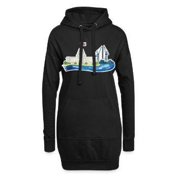 Belfast Skyline City Hall & Cranes UK - Hoodie-Kleid - Schwarz - Vorne