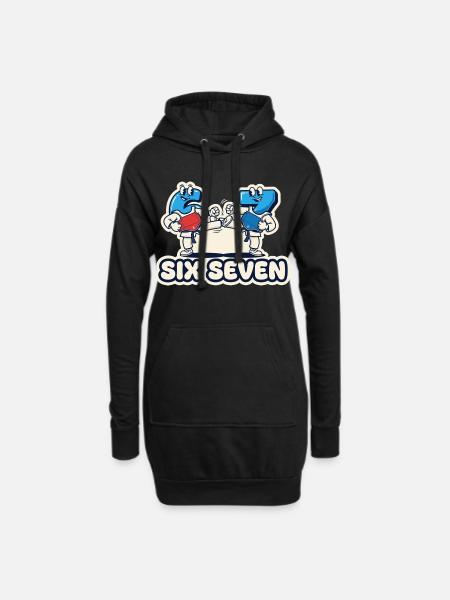 67 Six Seven Taekwondo Meme Lustiges Geschenk - Hoodie-Kleid - Schwarz