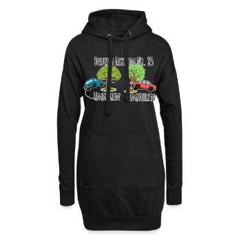 Deutsch Lektion - Baum umfahren vs. Baum umfahren! - Hoodie-Kleid - Schwarz - Vorne