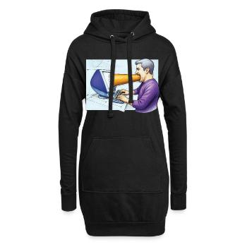 COMPUTER ADDICT MAN - geek & scifi - Sweat-shirt à capuche long Femme - noir - Devant