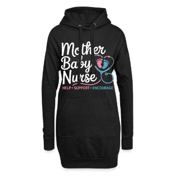 Emblème Mère-Bébé Infirmière - Sweat-shirt à capuche long Femme - noir - Devant