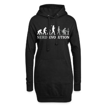 Évolution du geek : du singe au pro de l’ordinateur - Sweat-shirt à capuche long Femme - noir - Devant