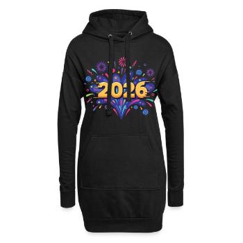 Fête du réveillon du réveillon des feux d’artifice 2026 - Sweat-shirt à capuche long Femme - noir - Devant