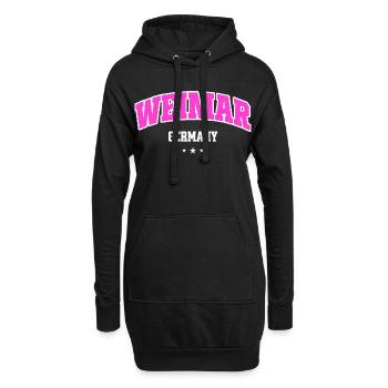 Allemagne de Weimar Typographie Rose Néon - Sweat-shirt à capuche long Femme - noir - Devant