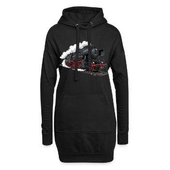 Dampf-Lokomotive 52 8154 - Hoodie-Kleid - Schwarz - Vorne
